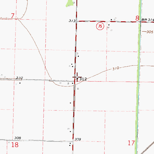 Topographic Map of Woolridge School, MO