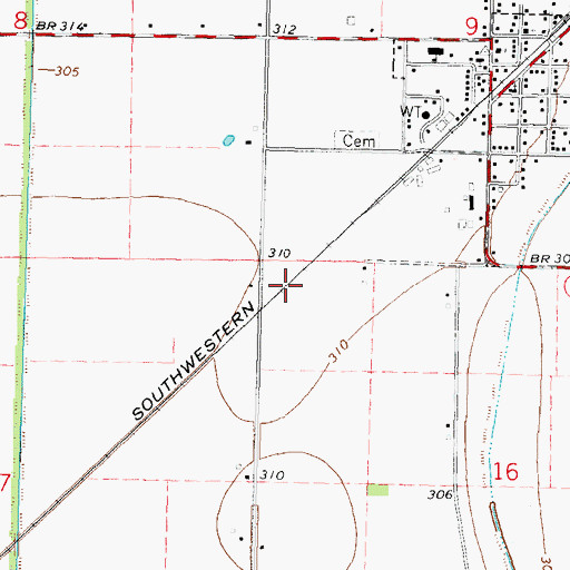 Topographic Map of Vater (historical), MO