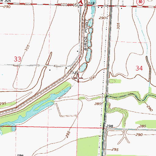 Topographic Map of Calhoun Cemetery (historical), MO