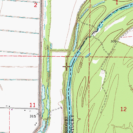 Topographic Map of Miller Landing (historical), MO