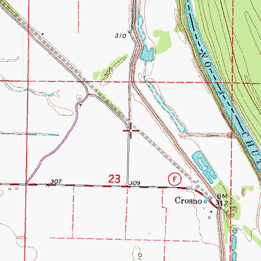 Topographic Map of Crosno School (historical), MO
