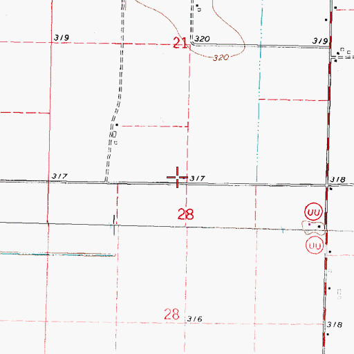 Topographic Map of Concord School (historical), MO