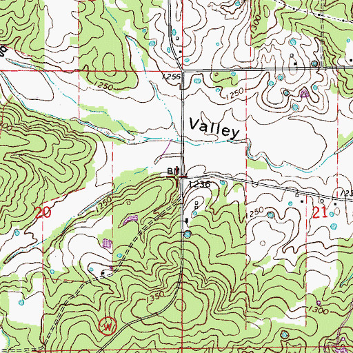 Topographic Map of Griffith School (historical), MO