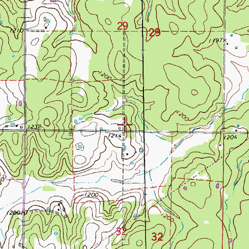 Topographic Map of Welch School, MO