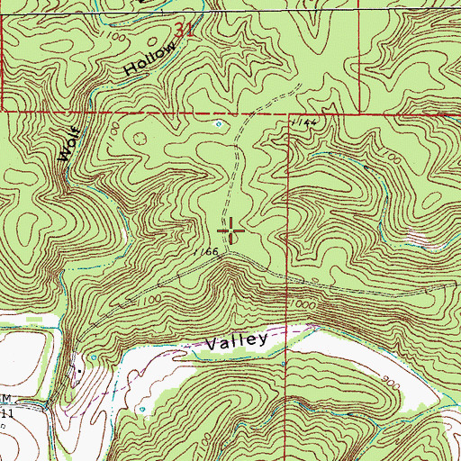 Topographic Map of Wildwood School (historical), MO