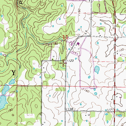 Topographic Map of Hines School, MO