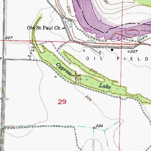Topographic Map of Cypress Lake, AR