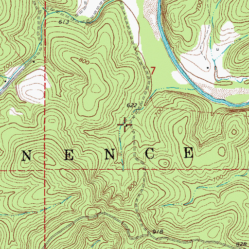 Topographic Map of Sutton Creek School, MO