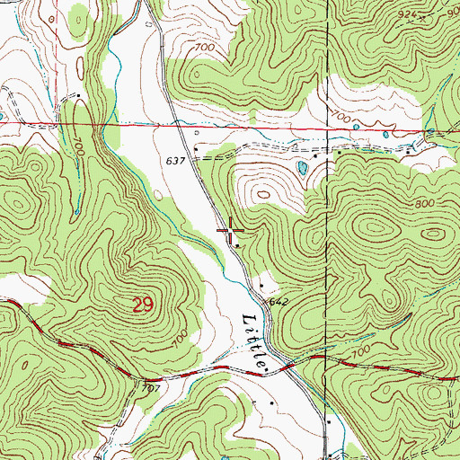 Topographic Map of Little Shawnee School (historical), MO