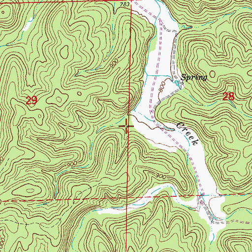 Topographic Map of Crescent School, MO