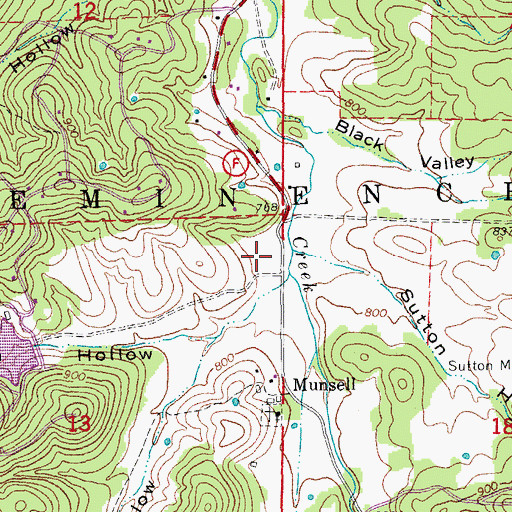 Topographic Map of Munsell School (historical), MO