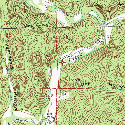Topographic Map of Poplar School (historical), MO