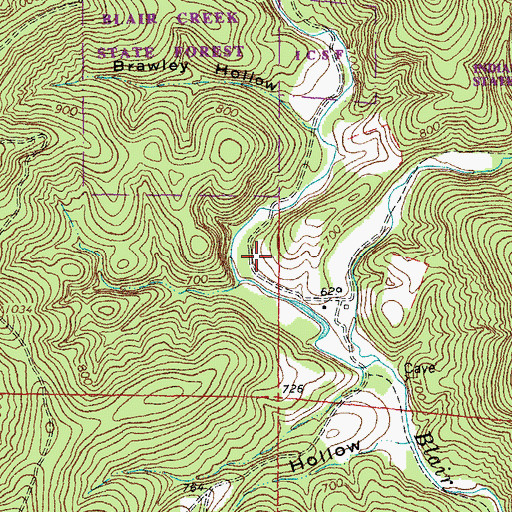 Topographic Map of Simpson School (historical), MO