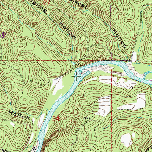 Topographic Map of Sandfield Ford (historical), MO
