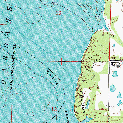 Topographic Map of Lake Dardanelle, AR
