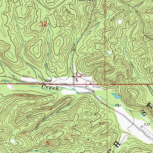 Topographic Map of Mill Creek School (historical), MO