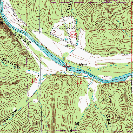 Topographic Map of Eaton Ford (historical), MO