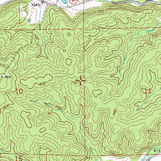 Topographic Map of Elm Branch School (historical), MO