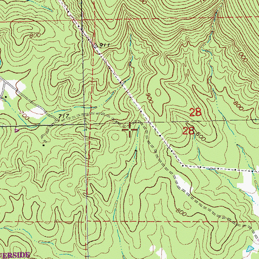 Topographic Map of Mountain View School (historical), MO