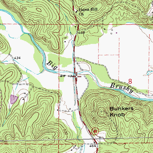 Topographic Map of Ijam Hill School (historical), MO