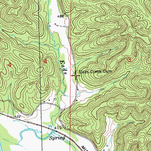 Topographic Map of Eads Creek School (historical), MO