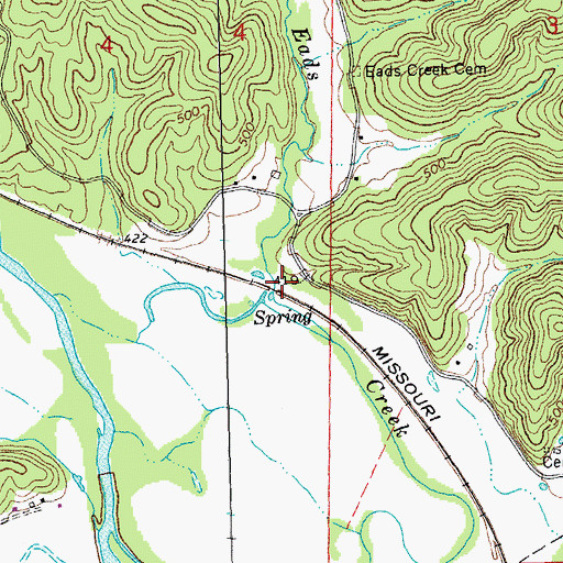 Topographic Map of Warrens Store (historical), MO