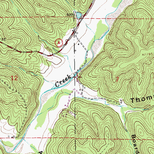 Topographic Map of Delmar School (historical), MO