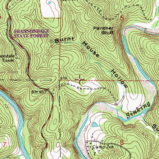 Topographic Map of Union Hill School, MO
