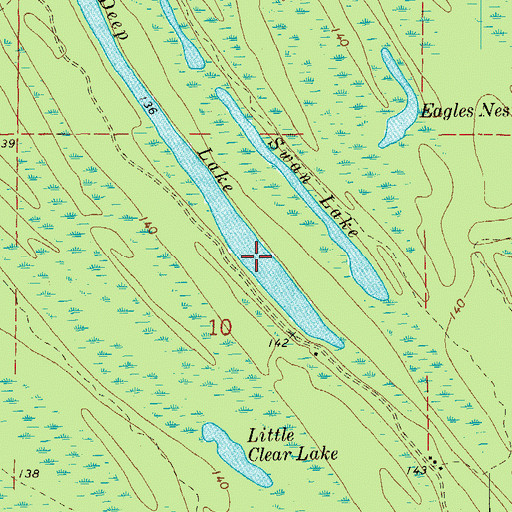 Topographic Map of Deep Lake, AR