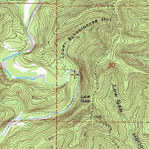 Topographic Map of Big Creek School (historical), MO