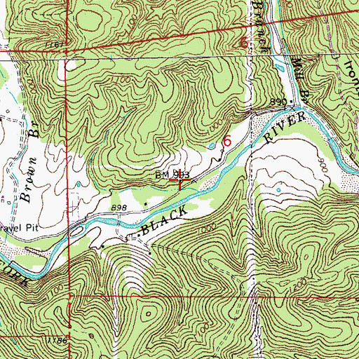 Topographic Map of Sutterfield School, MO