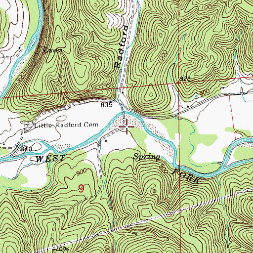 Topographic Map of Silver Lake School (historical), MO