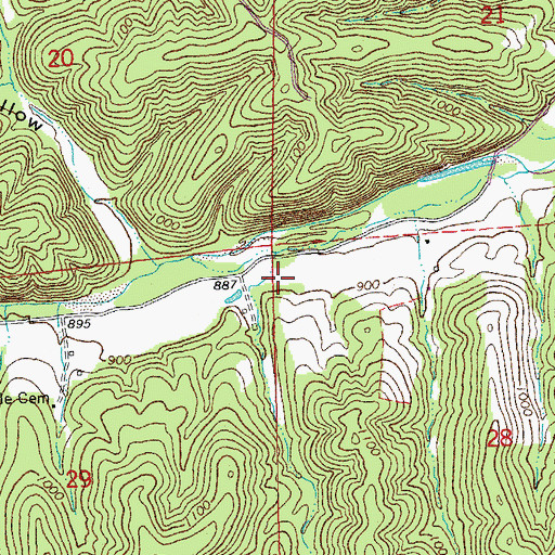 Topographic Map of Lower Bee Fork School (historical), MO