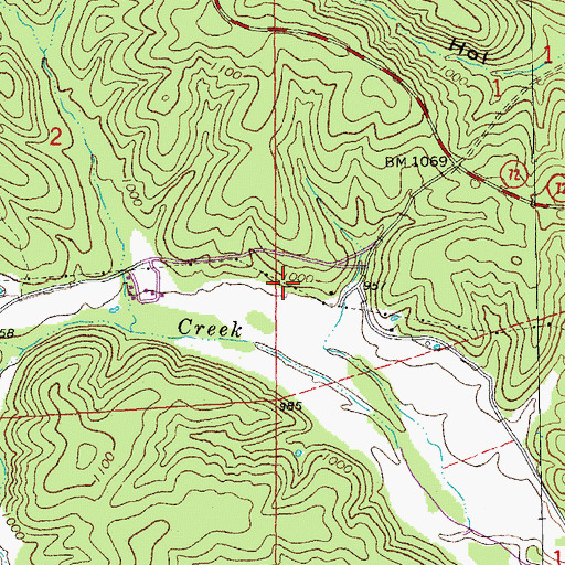 Topographic Map of McNail School (historical), MO
