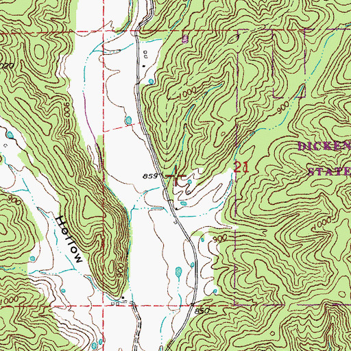 Topographic Map of Dickens School (historical), MO
