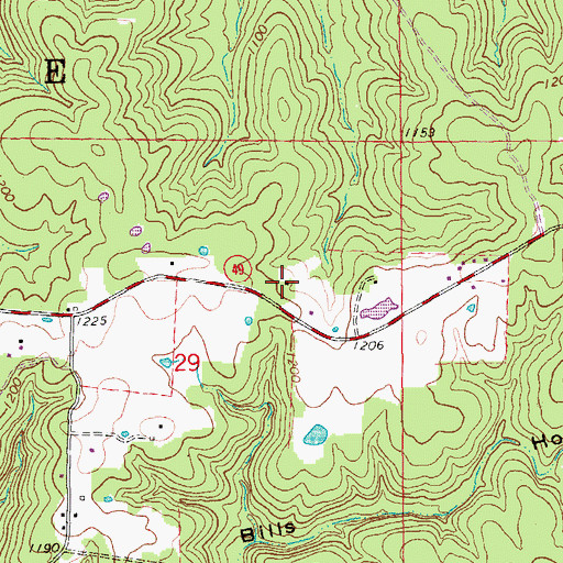 Topographic Map of Lower Viburnum School, MO