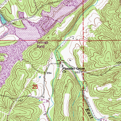 Topographic Map of Point Pleasant School (historical), MO