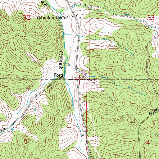 Topographic Map of New Zion Church (historical), MO