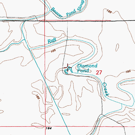 Topographic Map of Diamond Pond, AR