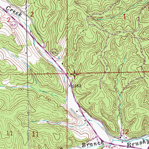 Topographic Map of Barton School (historical), MO
