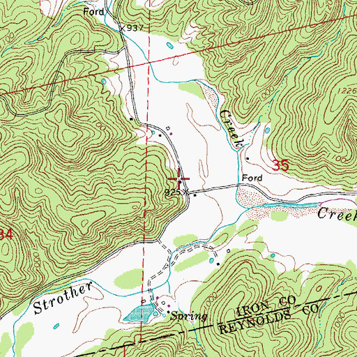 Topographic Map of Hawk School, MO