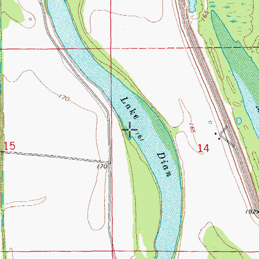 Topographic Map of Lake Dian, AR