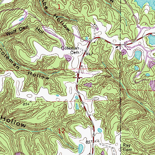 Topographic Map of Progressive School (historical), MO