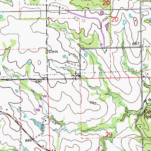 Topographic Map of Copher School (historical), MO
