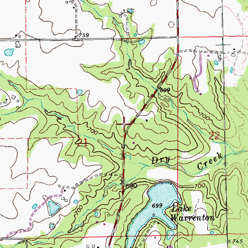 Topographic Map of Harper School (historical), MO