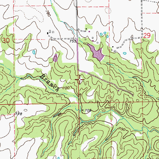Topographic Map of Jones School (historical), MO
