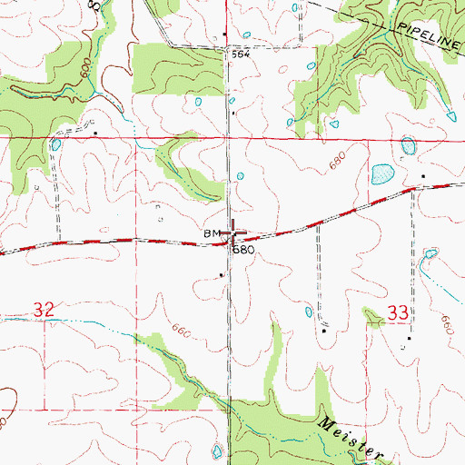Topographic Map of Moore School (historical), MO
