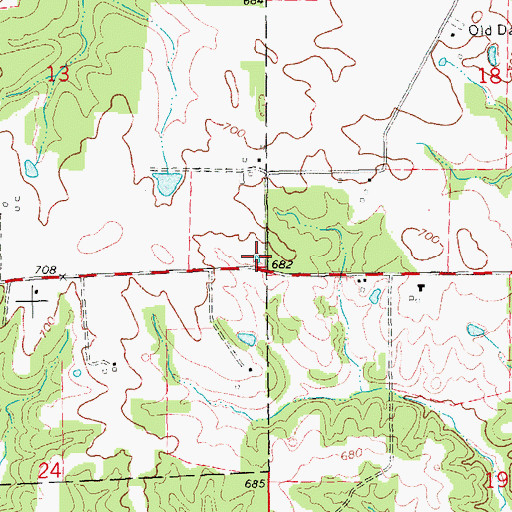 Topographic Map of Schroer School (historical), MO