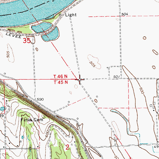 Topographic Map of Upper Bottom School, MO