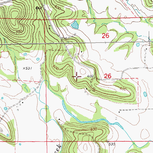Topographic Map of Lyon School, MO